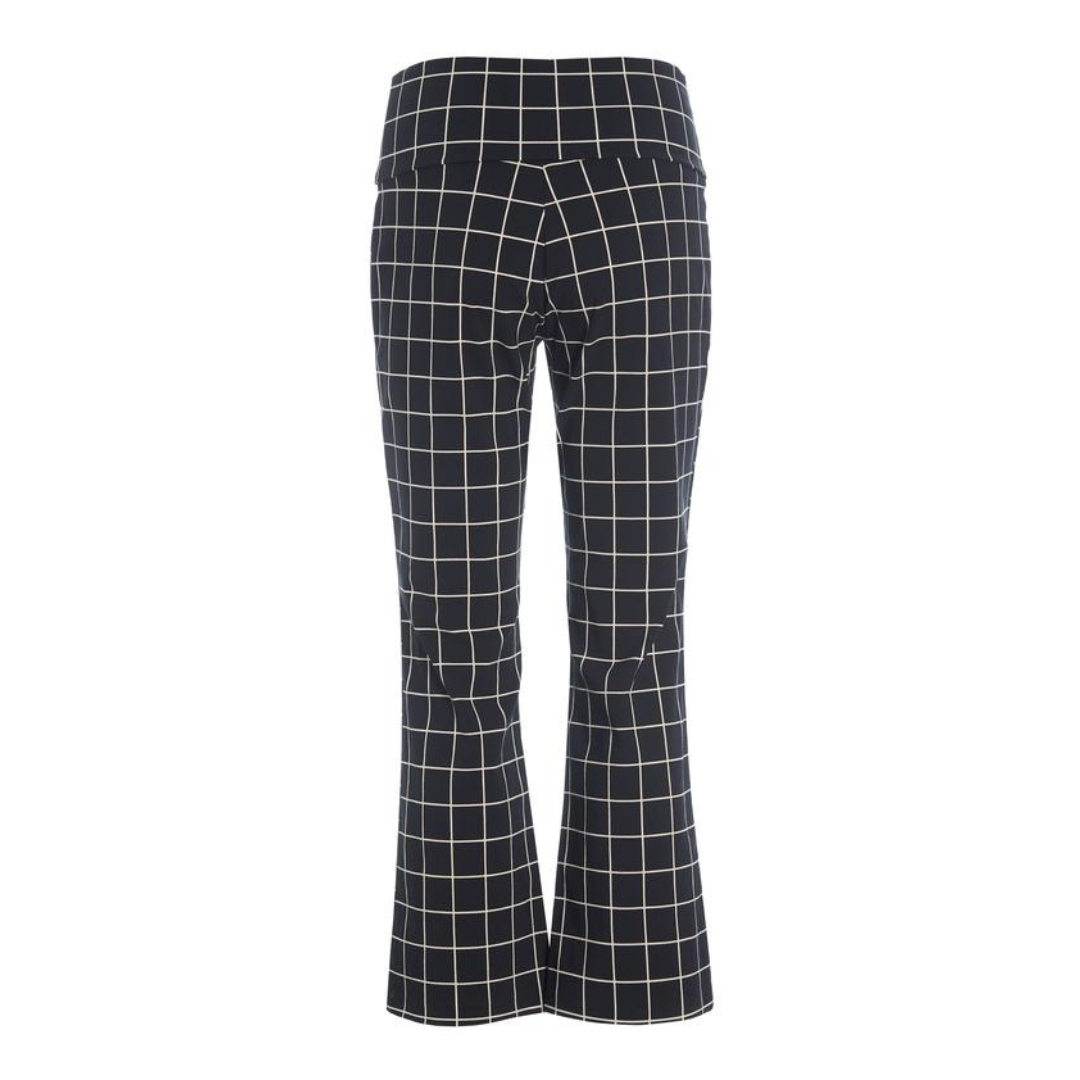 Black checkered pants on a white background