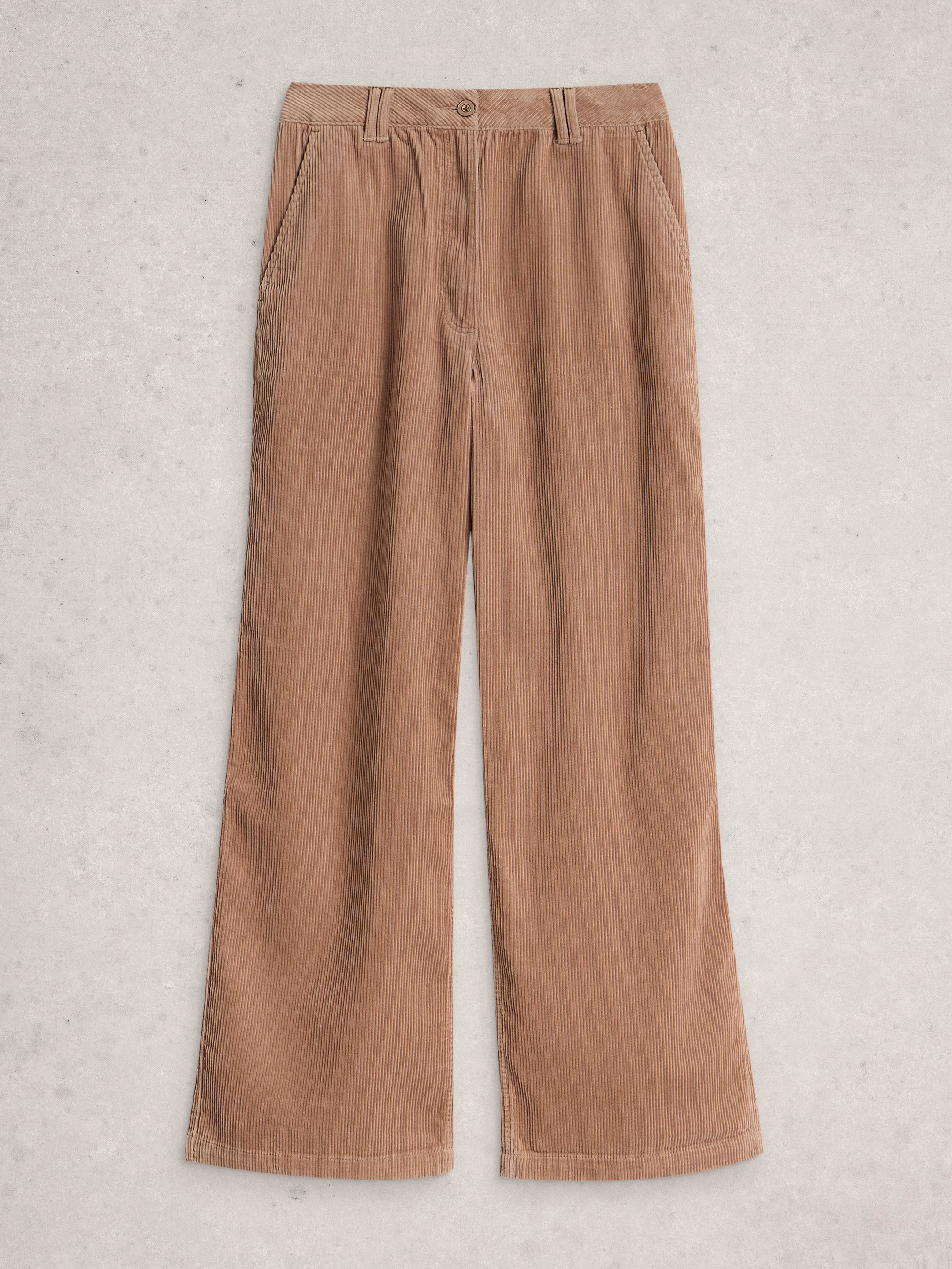 Brown pants on a light gray background