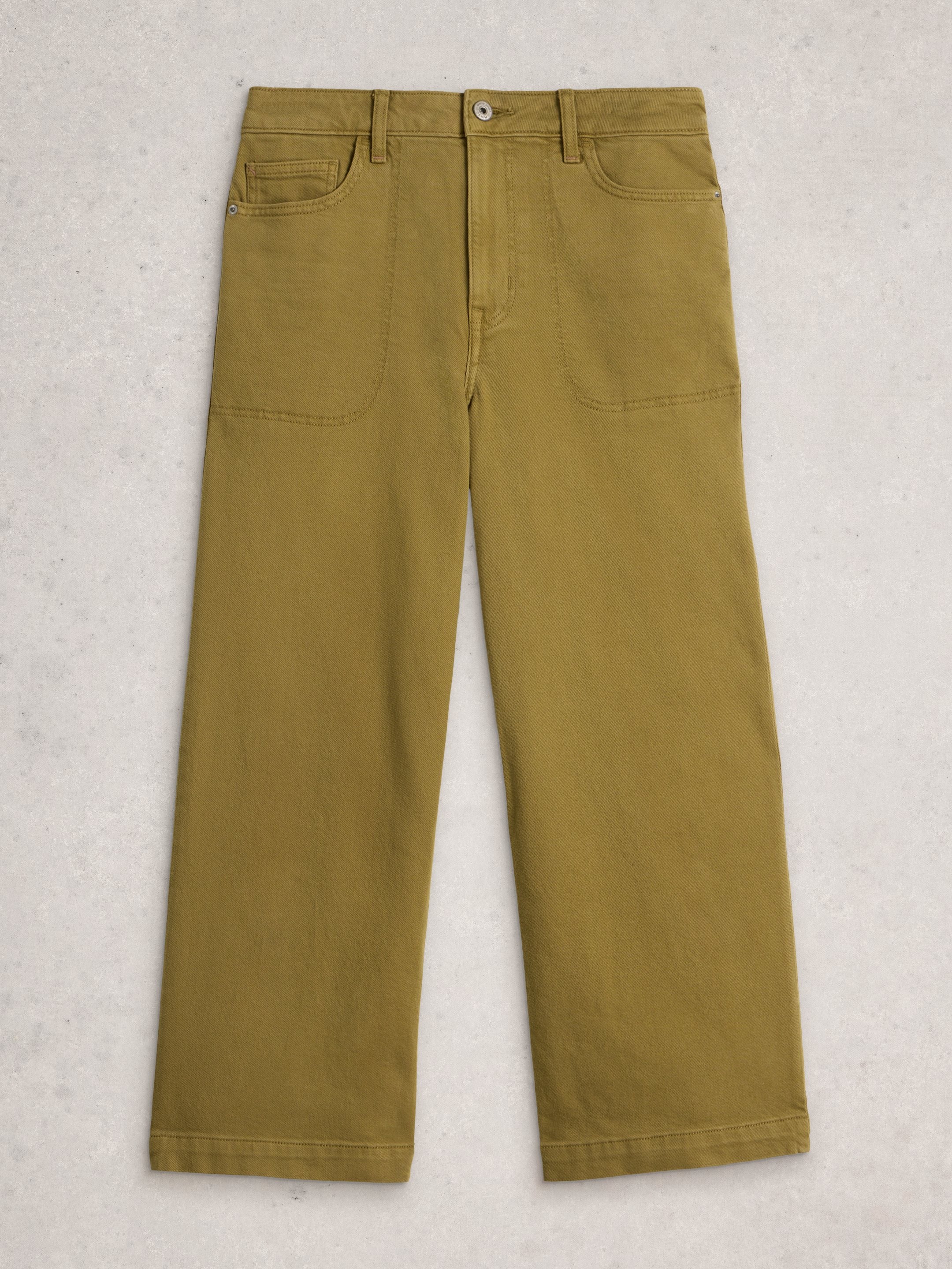 Green pants on a light gray background