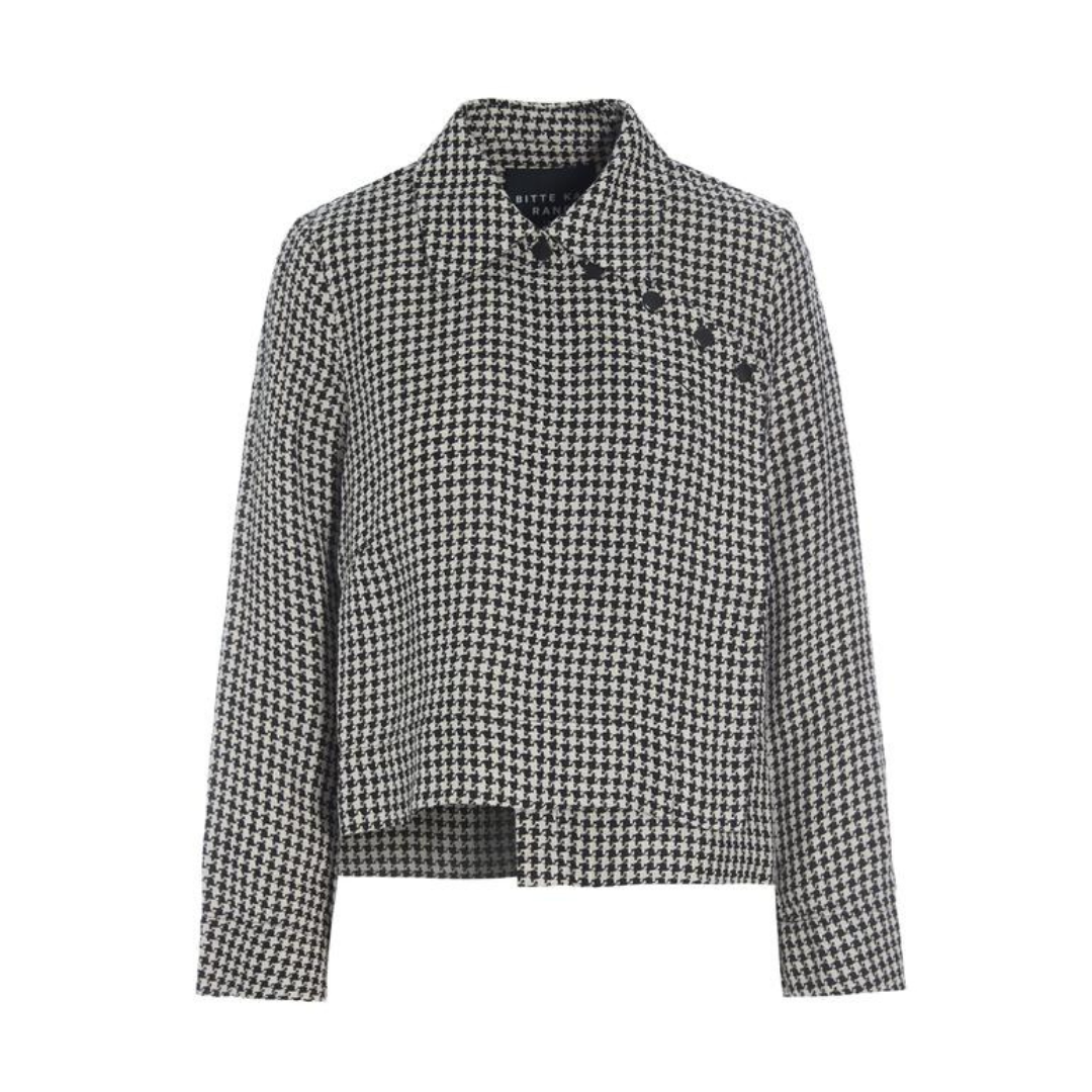 Houndstooth pattern jacket on a white background