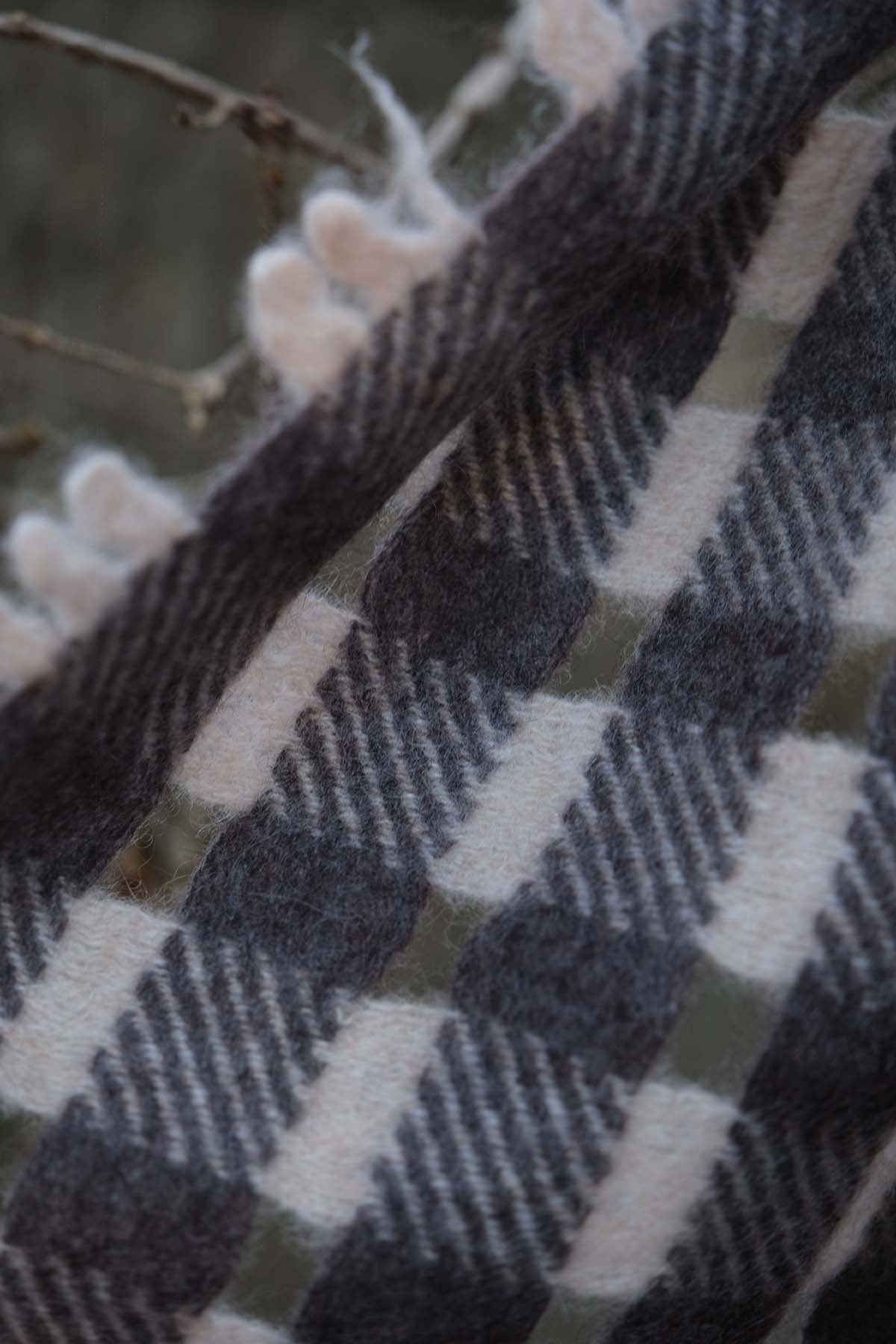 Close-up of a textured fabric with a geometric pattern