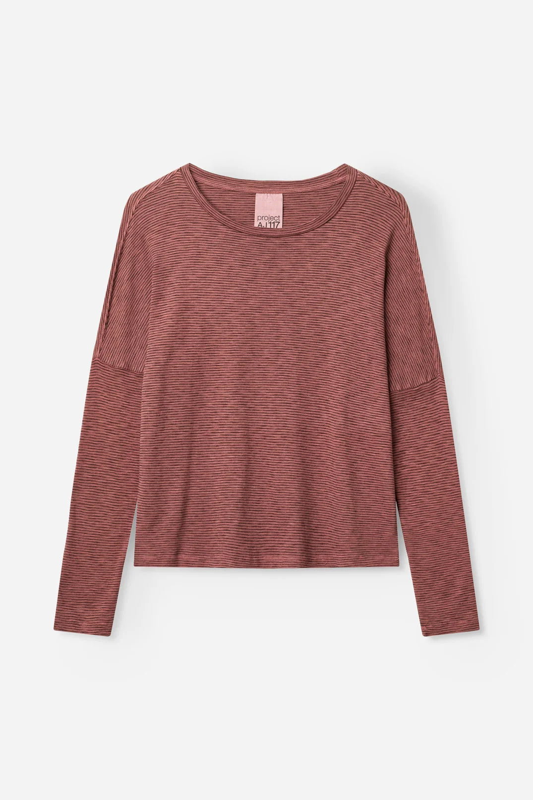 Red long-sleeve shirt on a white background