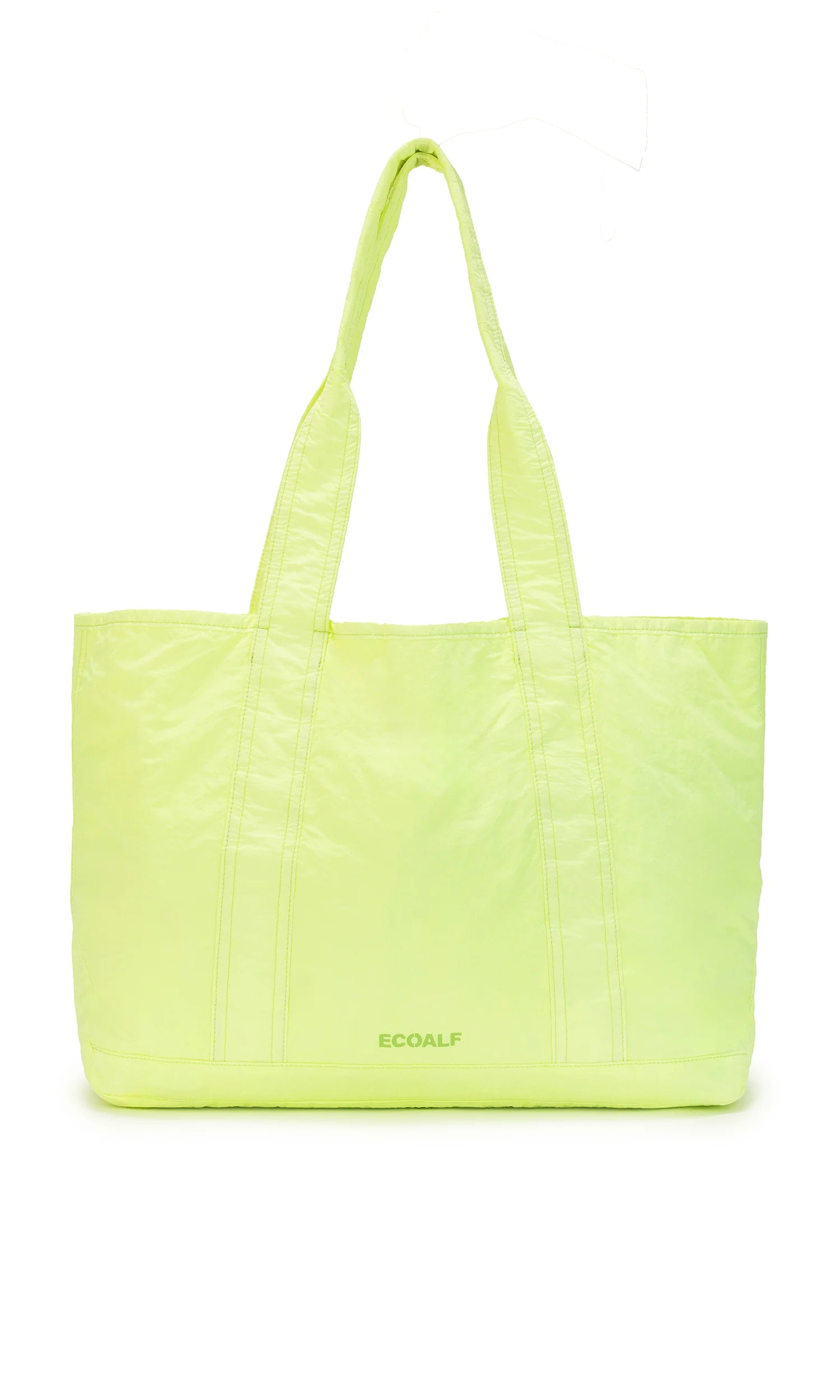 Bright yellow Ecoalf tote bag with long handles and subtle seam details.