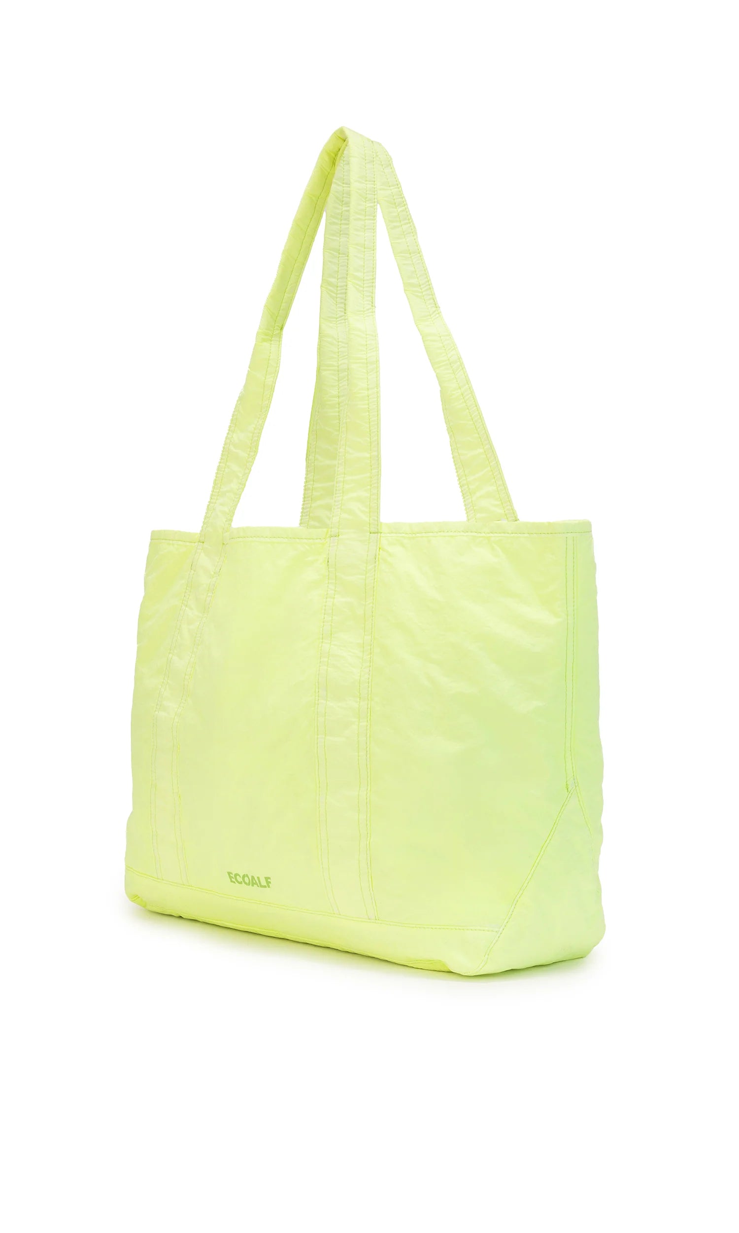 Pale yellow Ecoalf tote bag with long shoulder straps and subtle seam detailing.