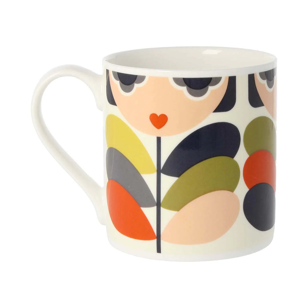 Mug with colorful abstract design on a white background