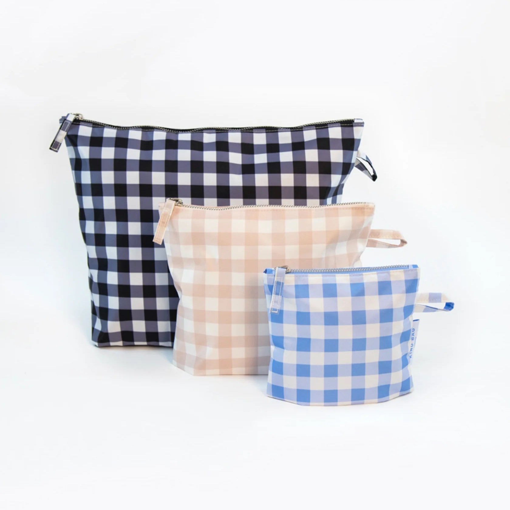 Set Of 3 Pouches - Gingham