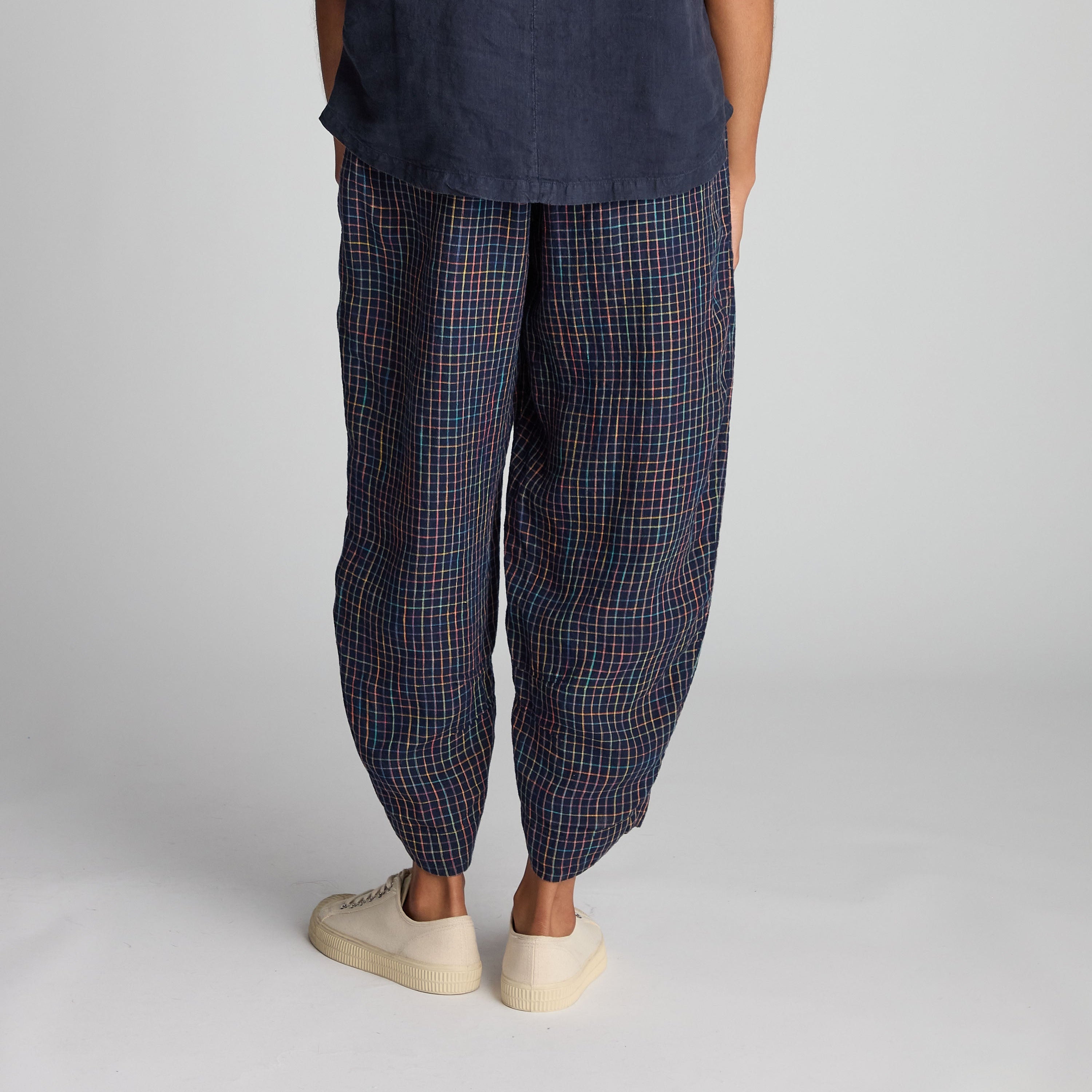 Space Dye Check Bubble Trouser - Night Multi