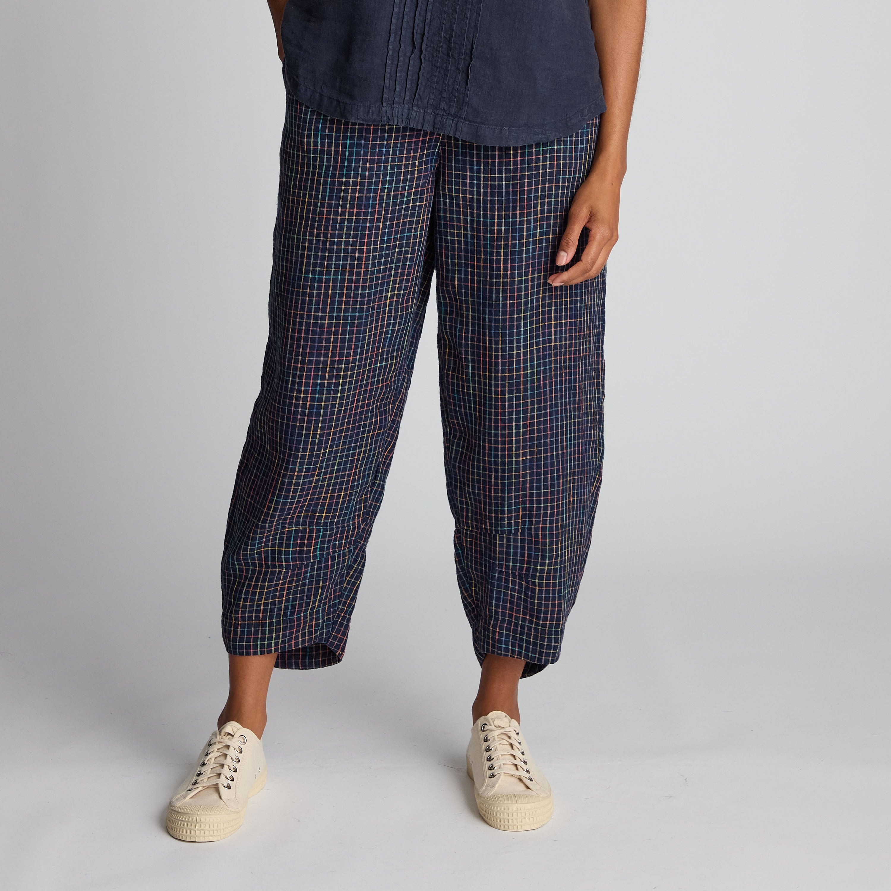 Space Dye Check Bubble Trouser - Night Multi