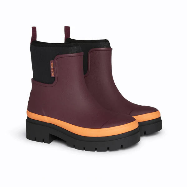 Tully Ankle Wellington Boot - Plum & Neon