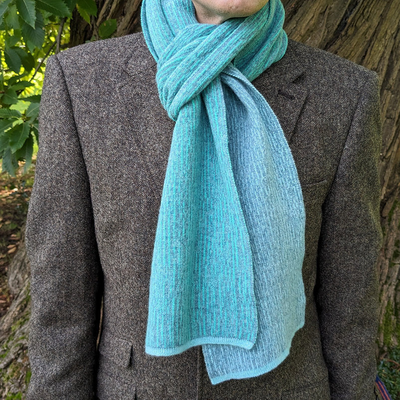 Larch Two-Tone Scarf - Green & Aqua