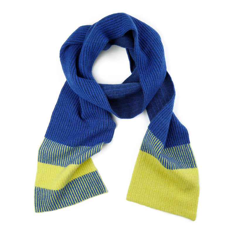 Asymmetric Scarf - Electric Blue & Lime