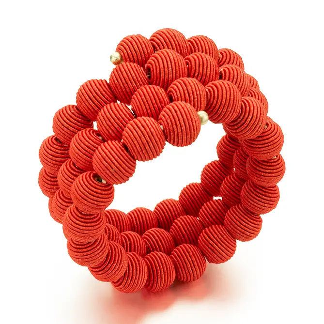 Springwire Woven Ball Bracelet - Red