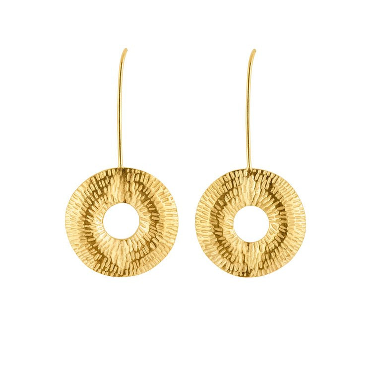 Torus Drop Earrings - Gold Plated