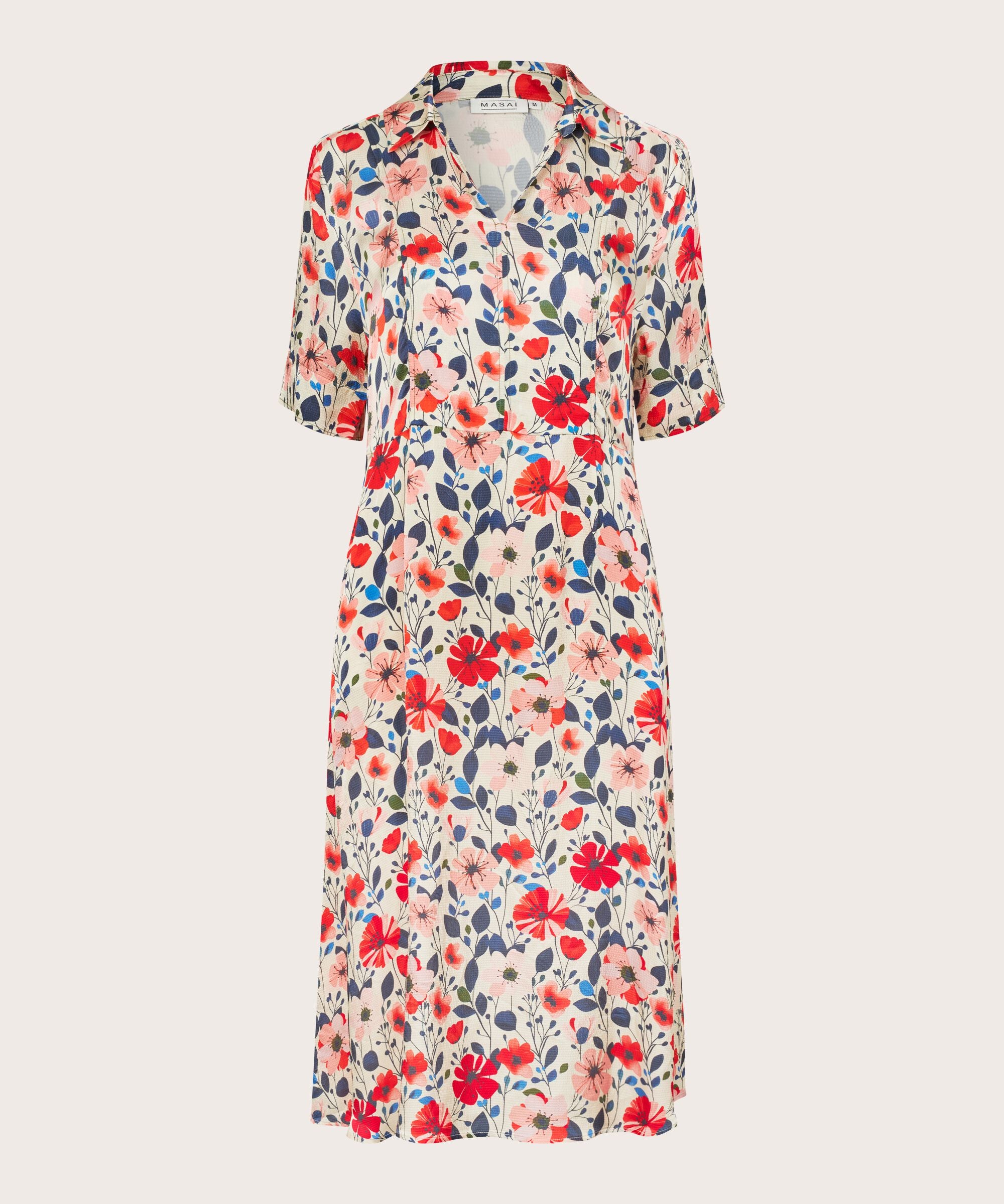 Floral dress with a white background