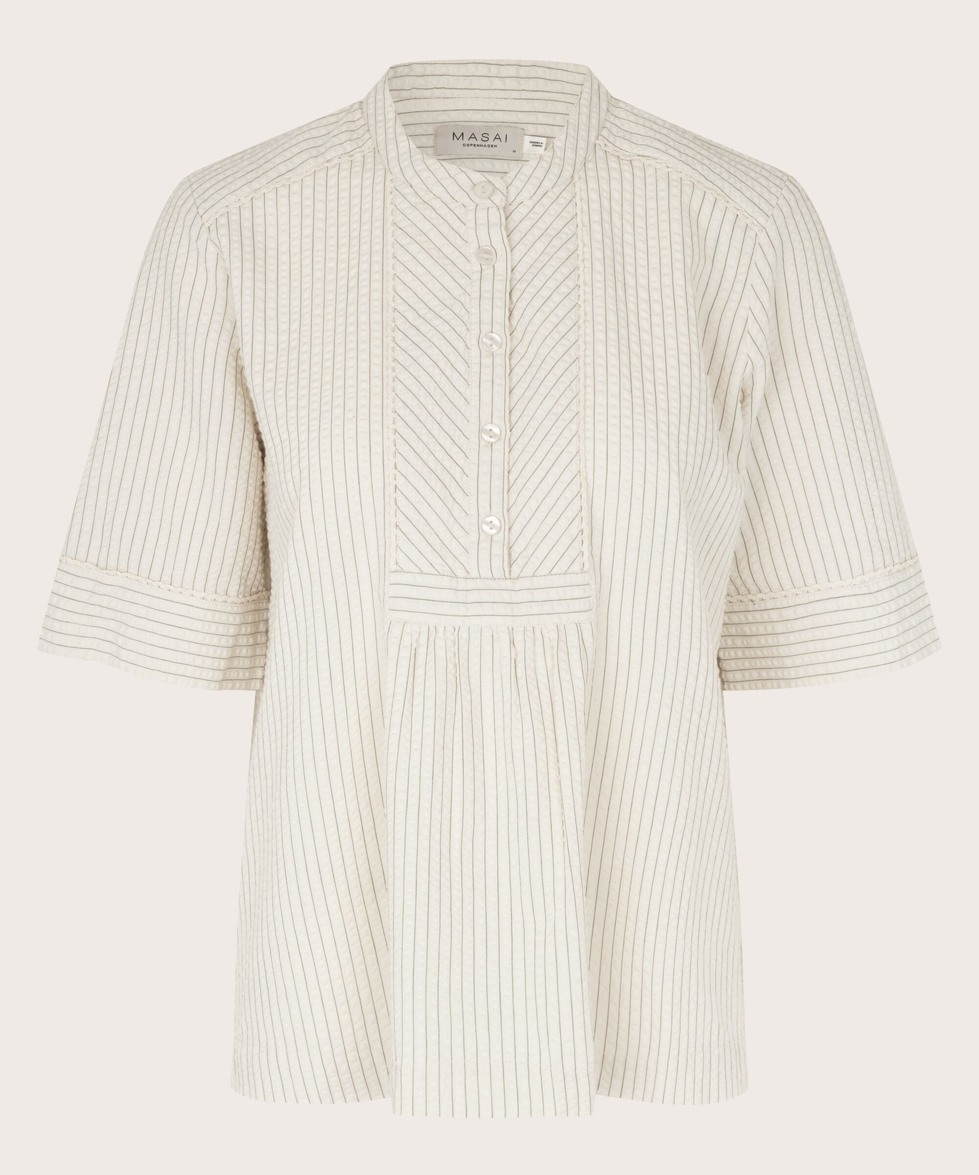 White ribbed knit shirt with short sleeves on a light gray background
