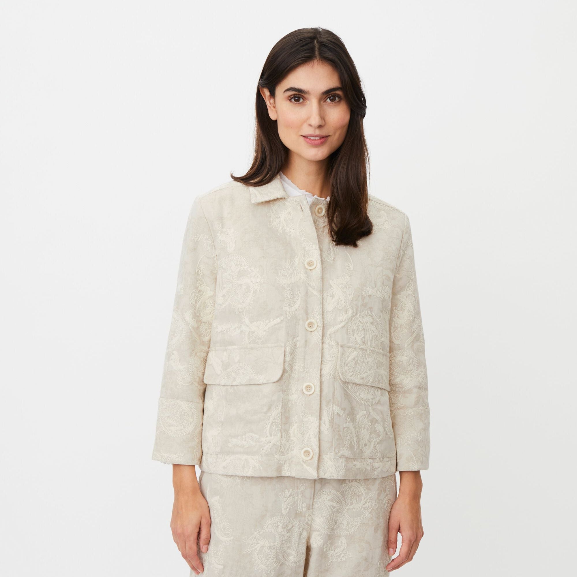 Jovalyne Embroidered Jacket  - Natural