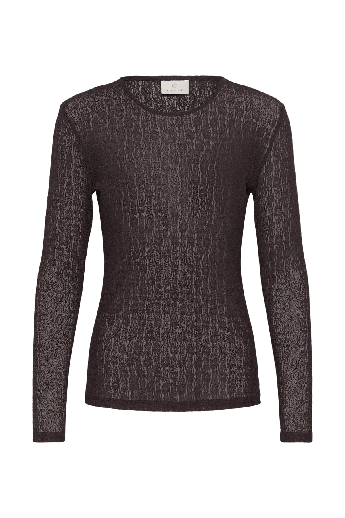 Brown textured long-sleeve shirt on a white background