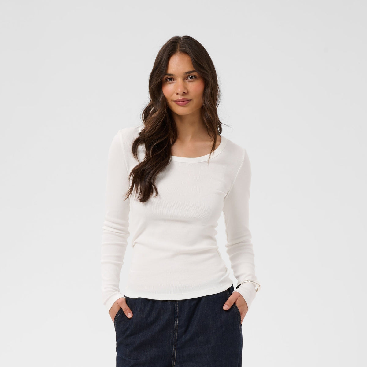 Carna Long Sleeved Top - Chalk