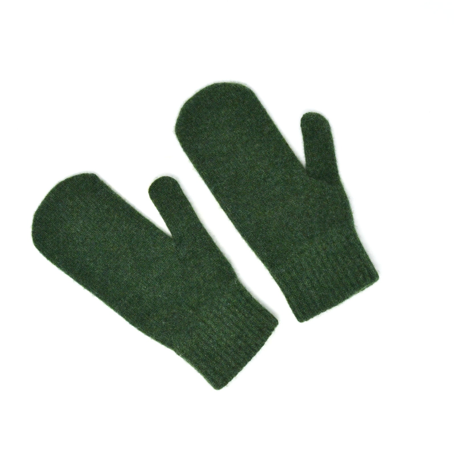 Lambswool Mittens - Moss Green