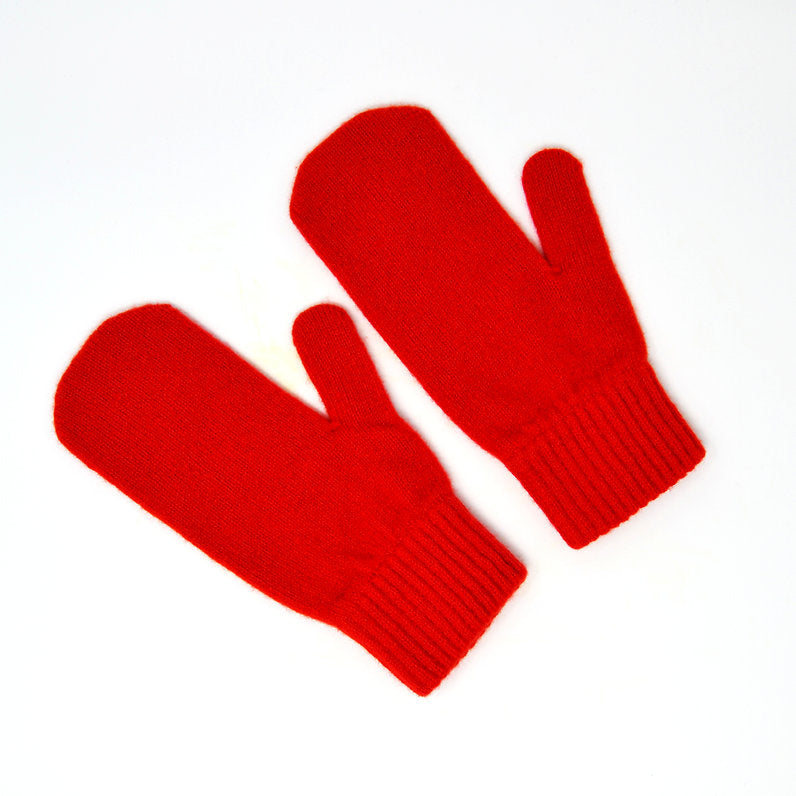 Lambswool Mittens - Poppy Red