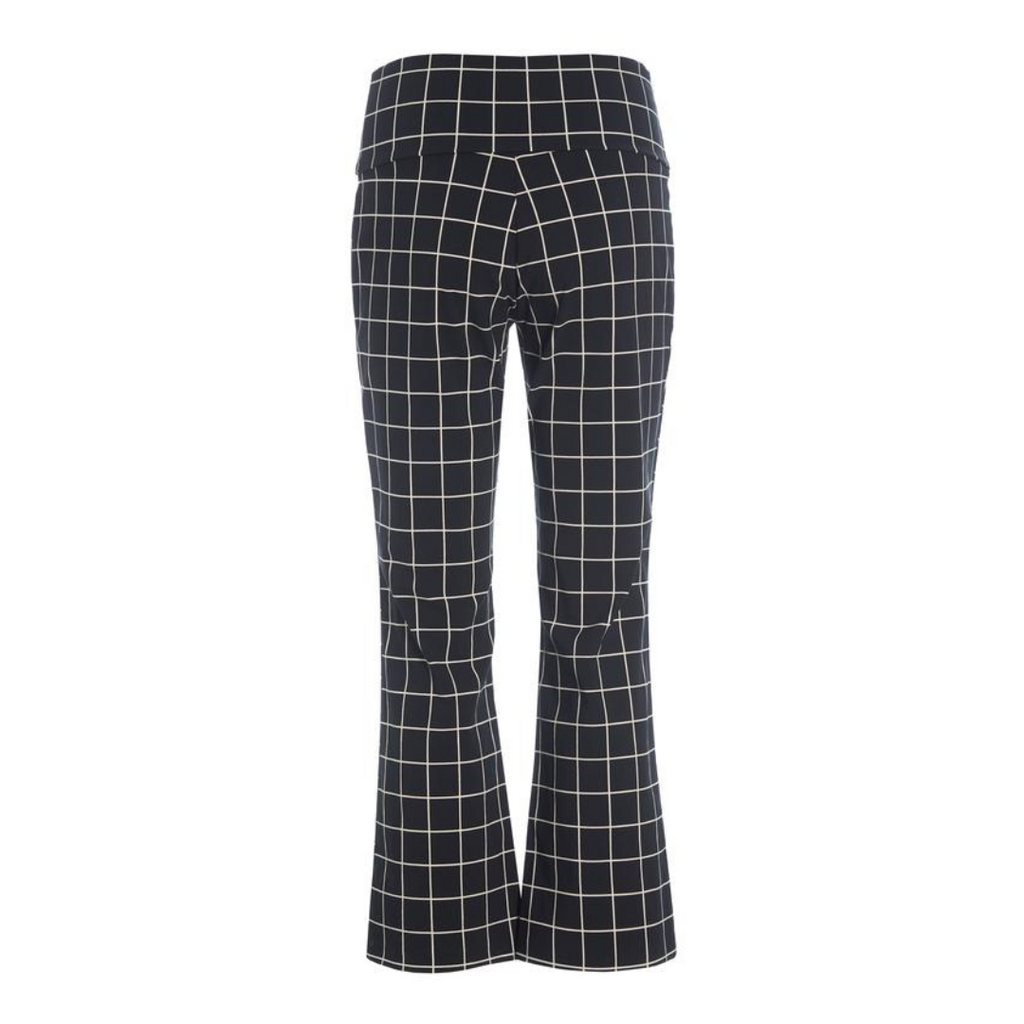 Black checkered pants on a white background