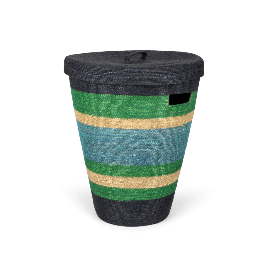 Seagrass  Laundry Basket - Beryl Green, Midnight & Medici Blue