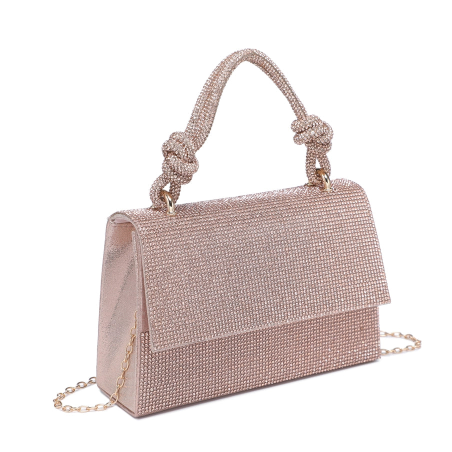 Top Handle Diamante Clutch Bag - Champagne