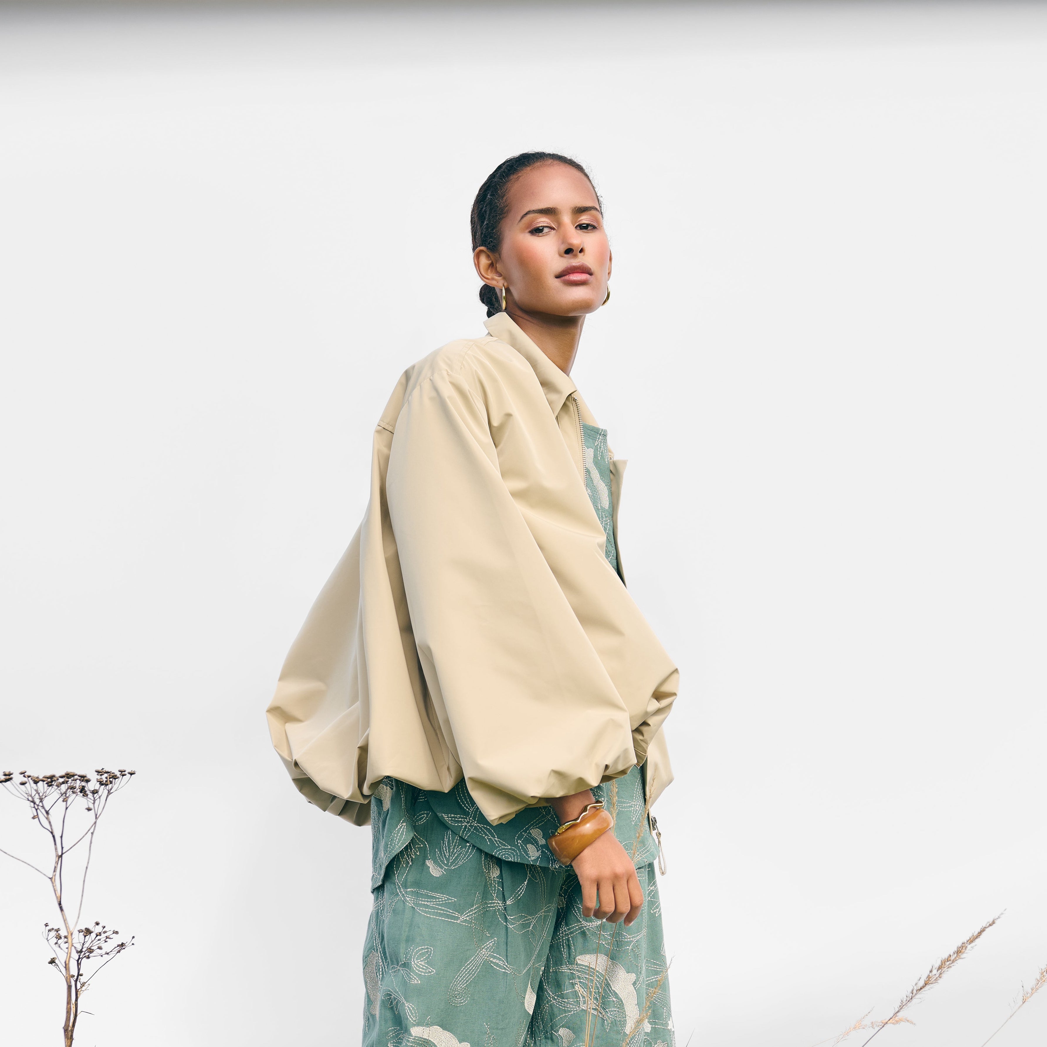 Cropped Puff Jacket - Cream