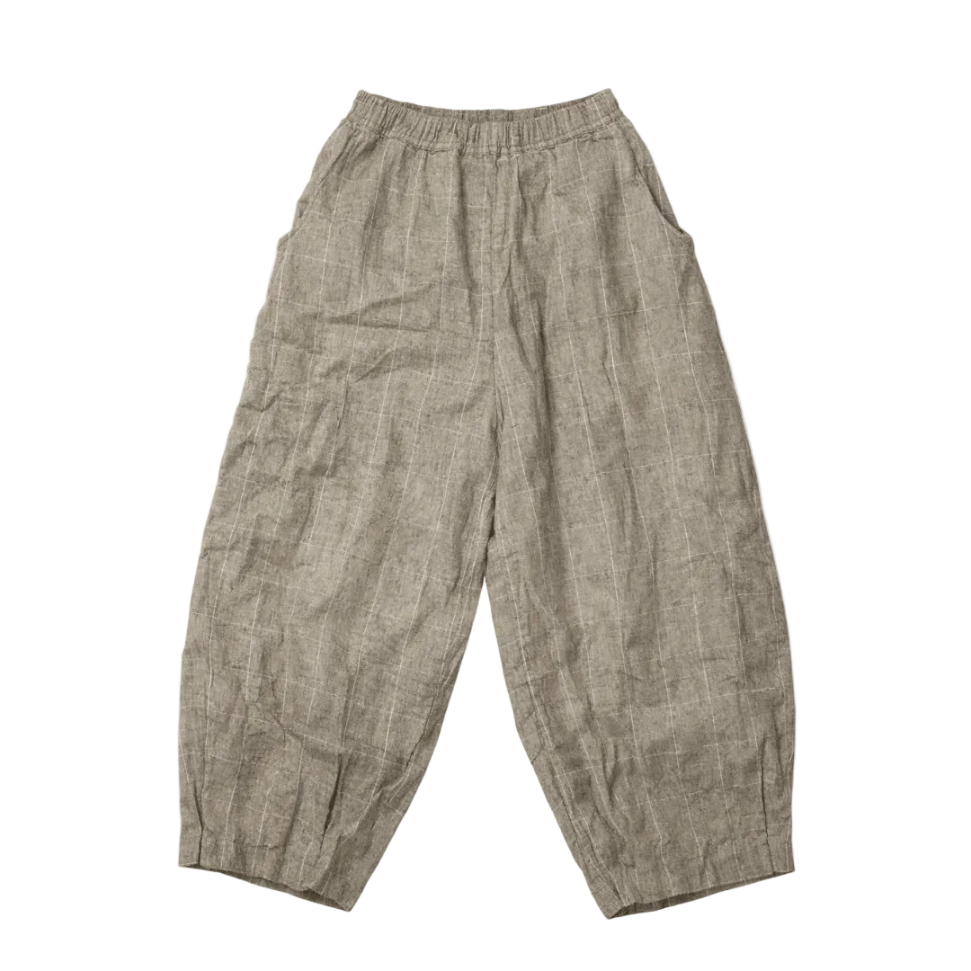 Brown checkered pants on a white background
