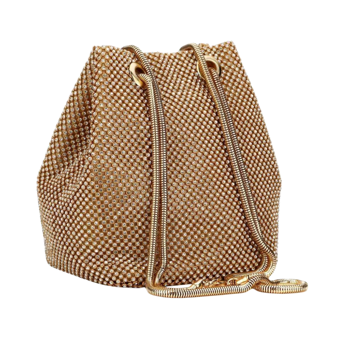 Diamante Bucket Bag - Gold