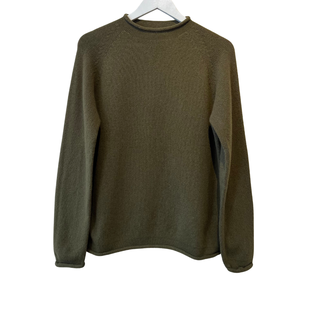 Plain Superfine Sweater - Olive Dun