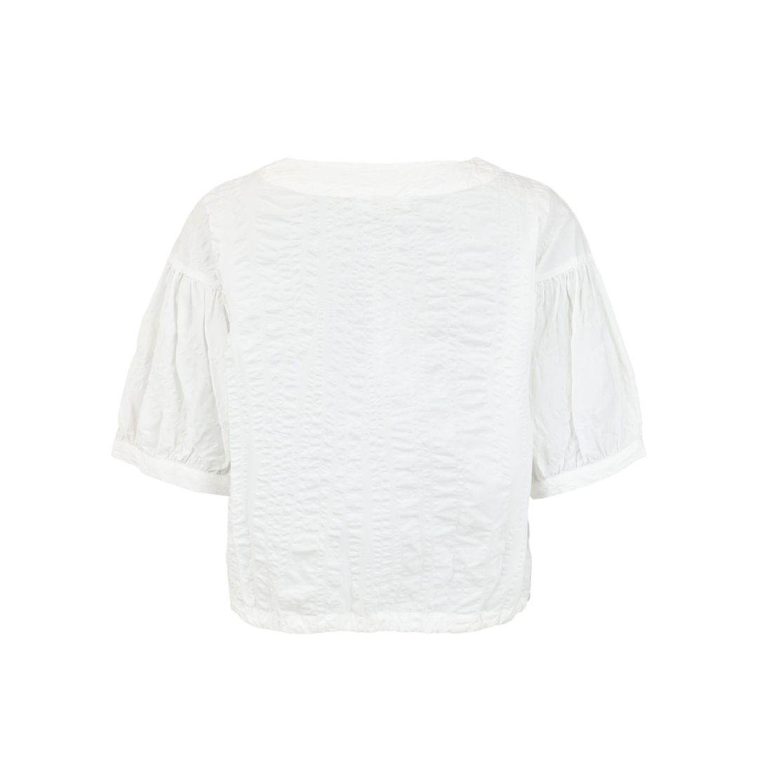Drawstring Hem Blouse - White