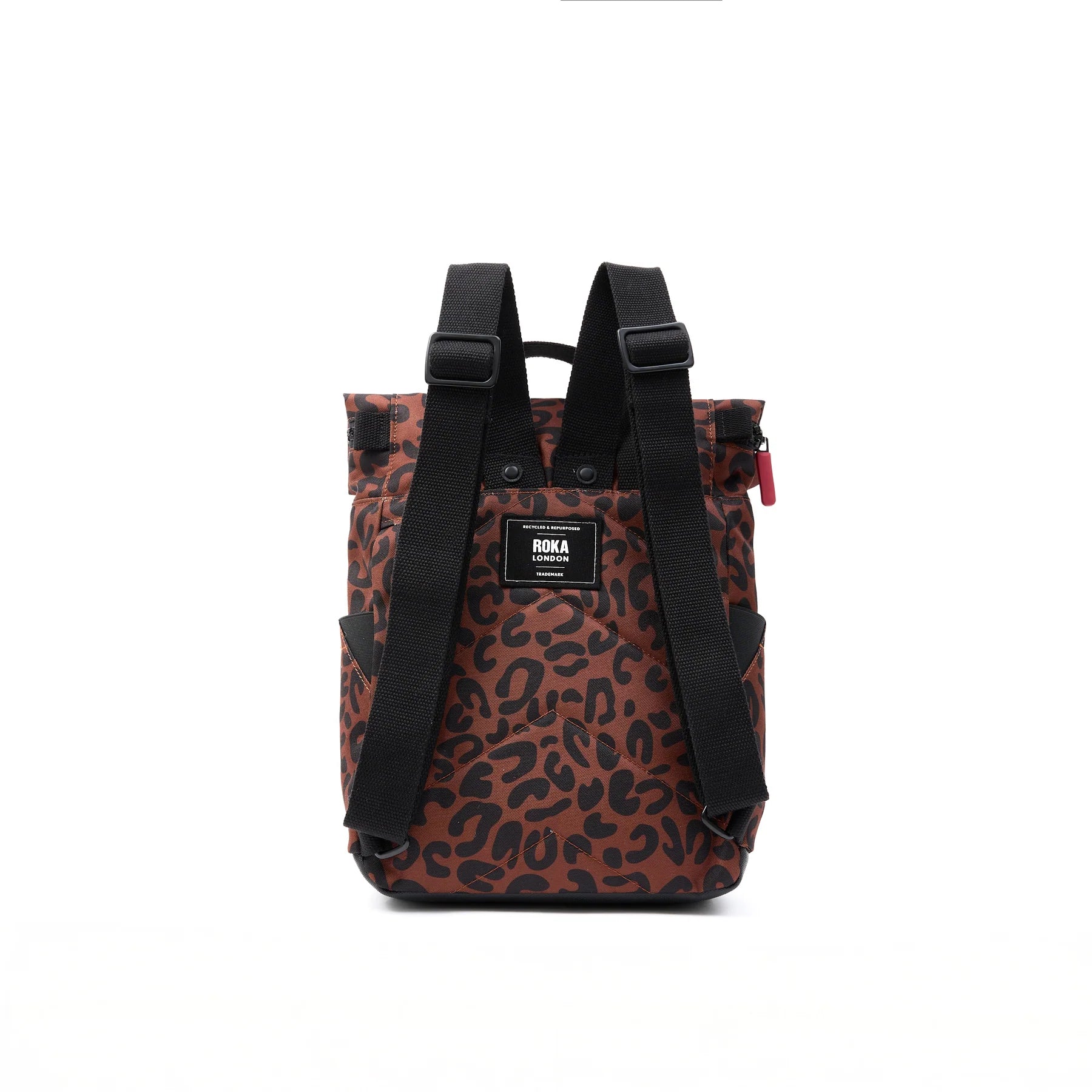 Canfield B Small Recycled Canvas Backpack - Scarlet Leopard Print