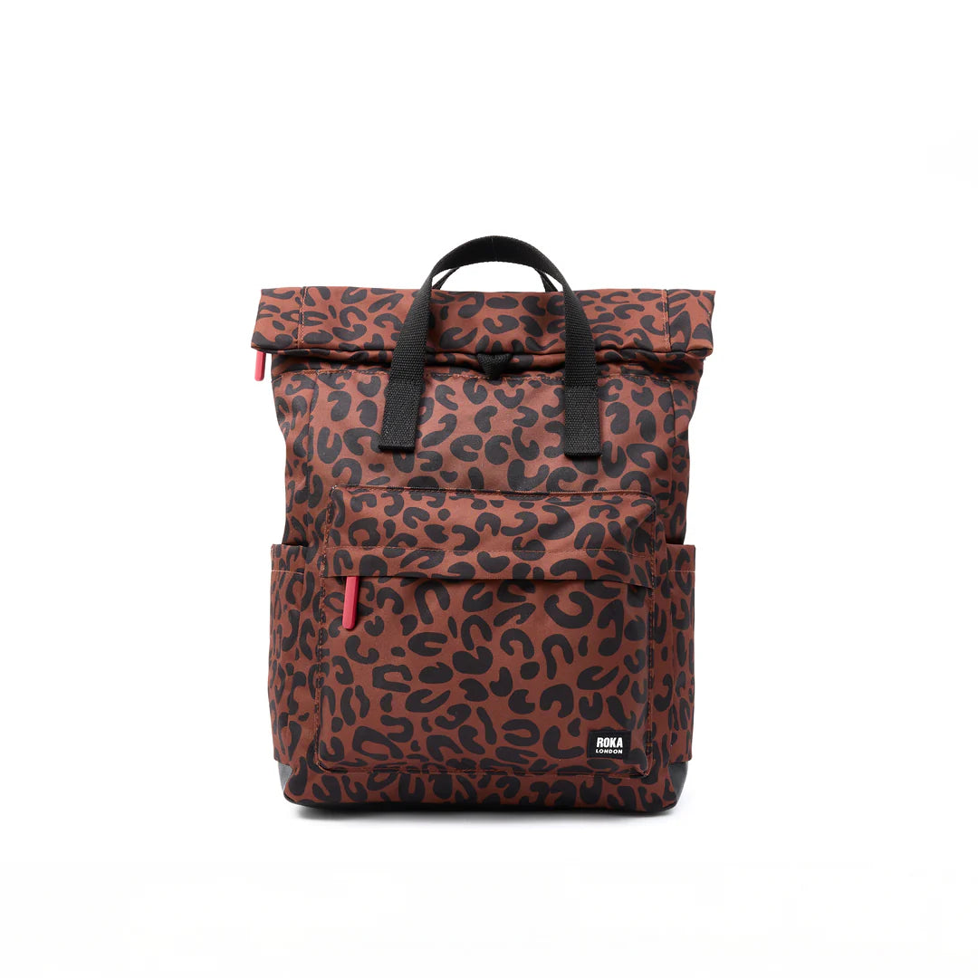 Canfield B Medium Recycled Canvas Backpack - Scarlet Leopard Print