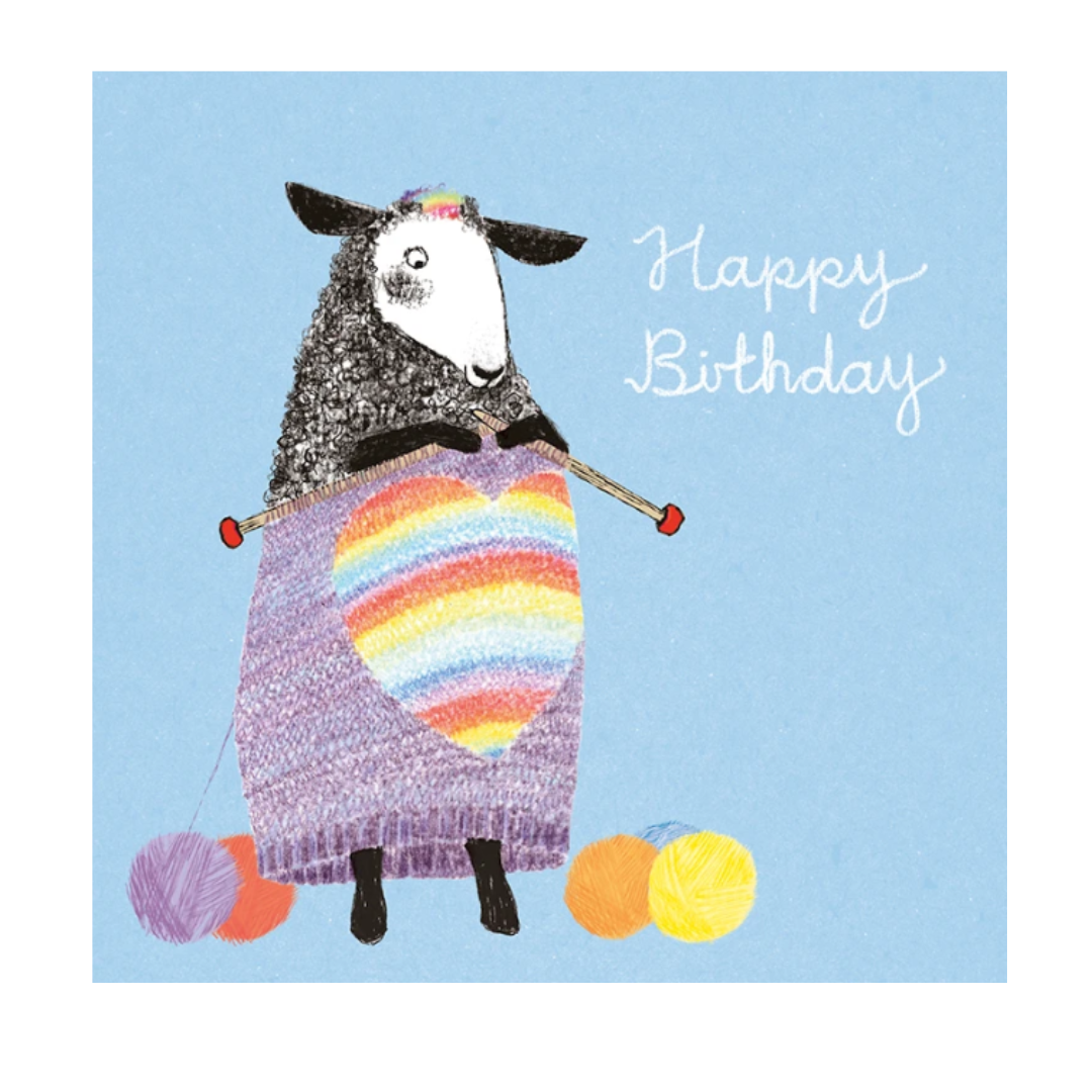 Birthday Card - Wooly Sheep