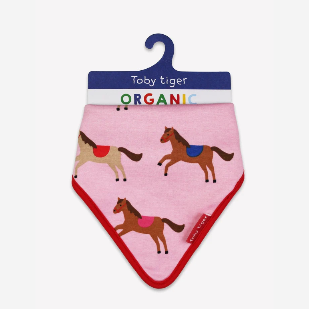 Dribble Bib - Pink Horse & Pony Print