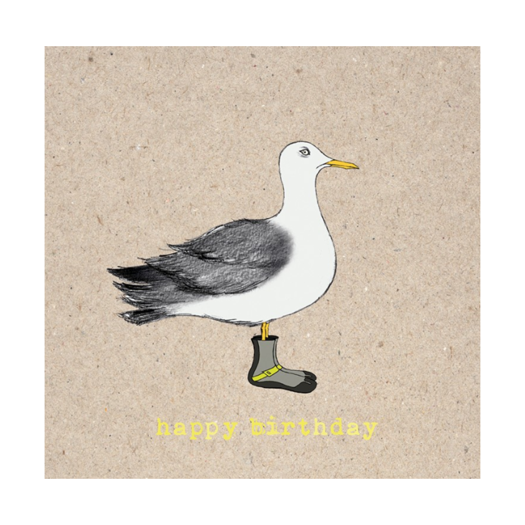Birthday Card - Seagull Surfer