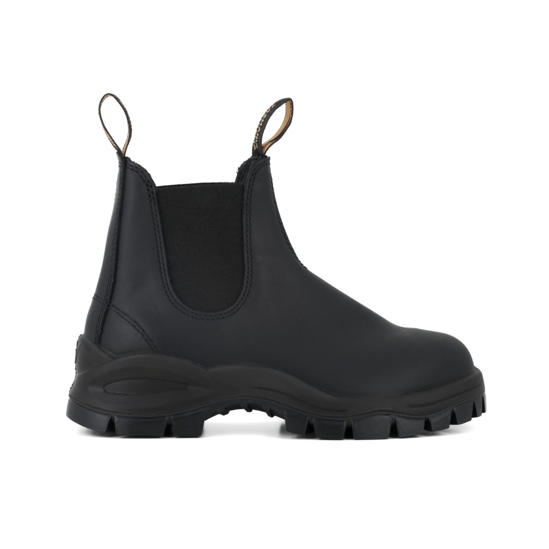 2240 Black Leather Lug Boots