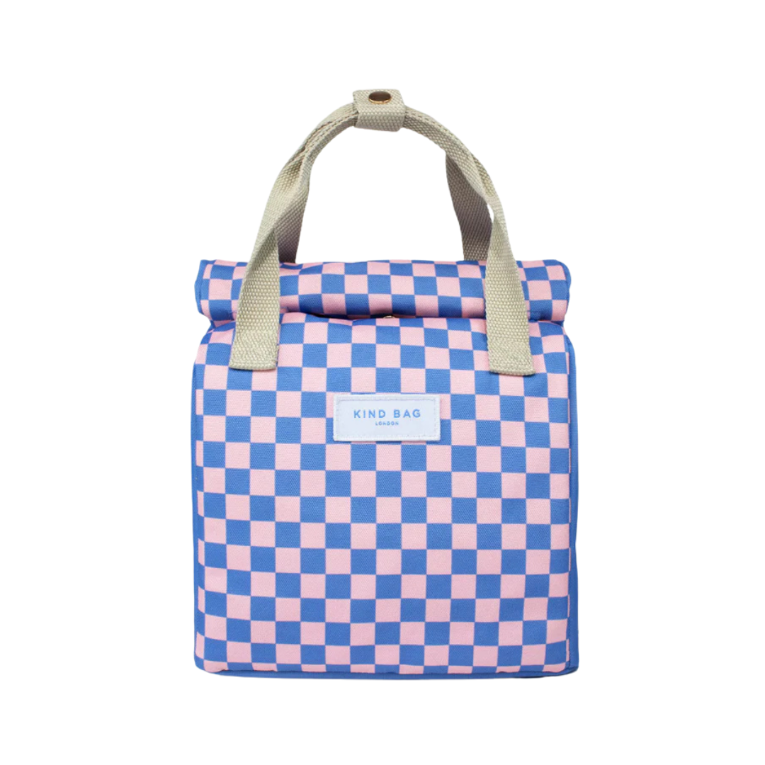 Lunch Bag - Blue Checkerboard