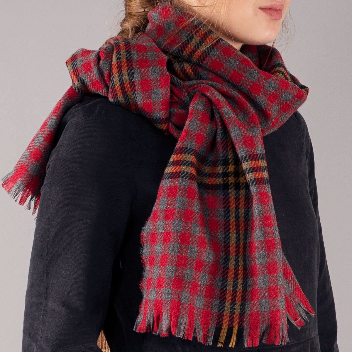 Brock Luxury Fine Wool Stole - Red Red Rose