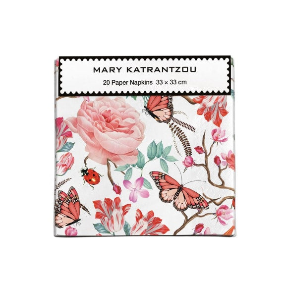 Paper Napkins - Red Floral