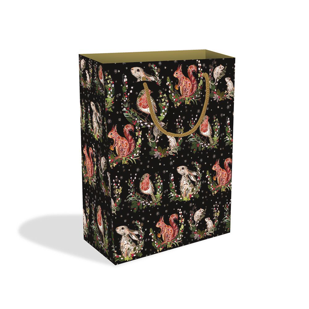 Gift bag with animal pattern on a white background