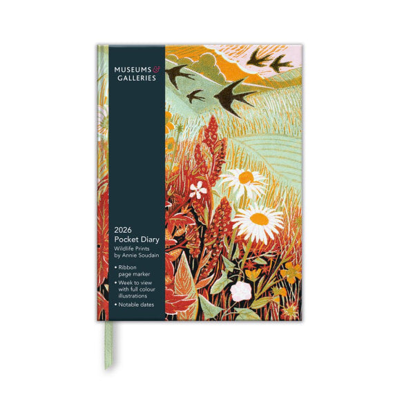 2026 pocket diary with nature-themed cover on a white background