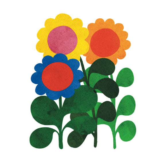 Greeting Card - Retro Flowers