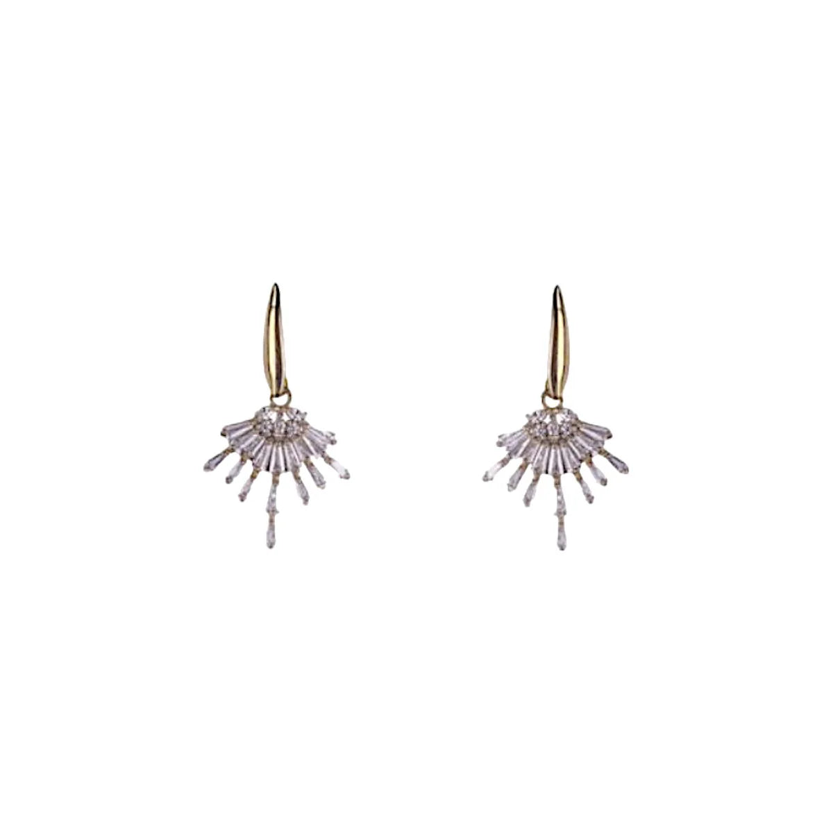 Crystal Star Hook Earrings - Clear