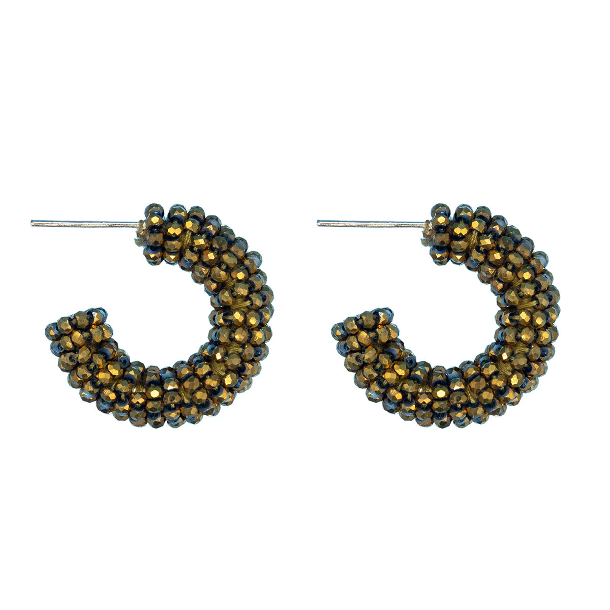 Mini Cluster Hoop Earrings - Bronze Shimmer