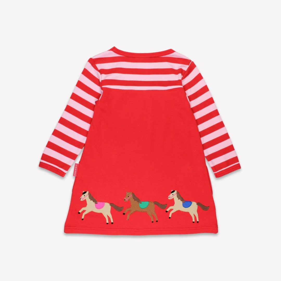 Applique Organic Dress - Pink Horse & Pony