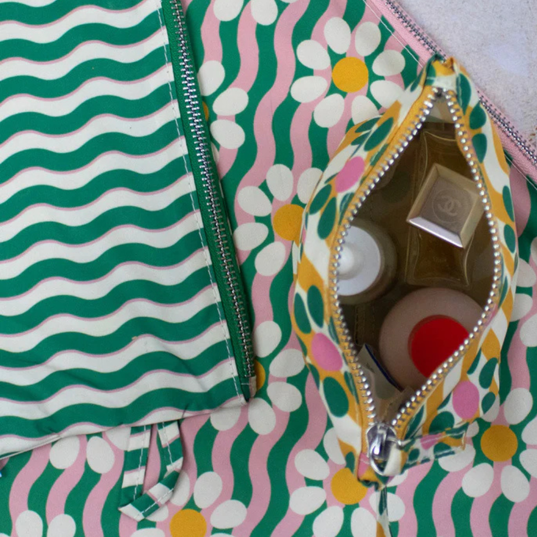 Set Of 3 Pouches - Wavy Daisy