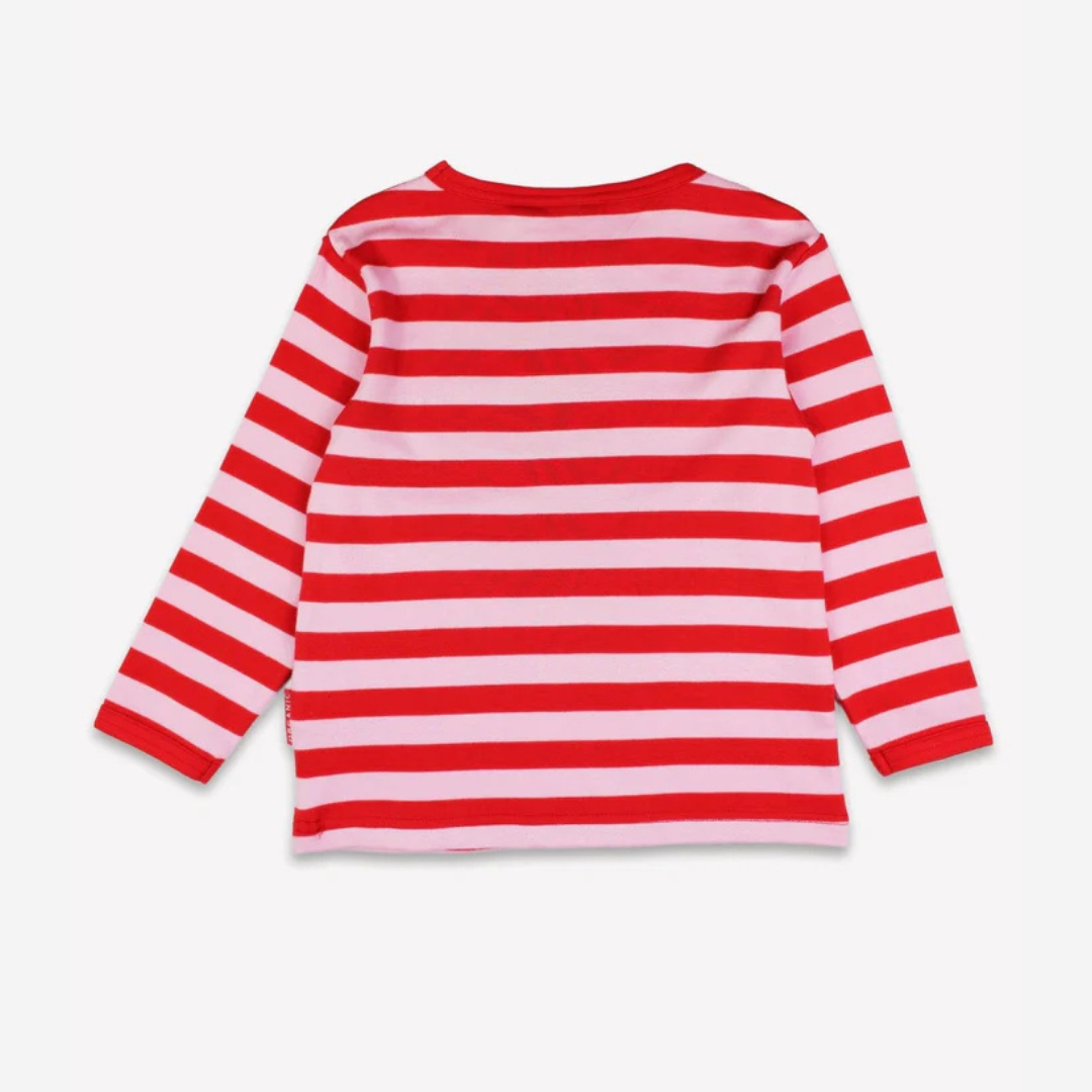 Applique Long-Sleeved Organic T-Shirt - Pink Pony