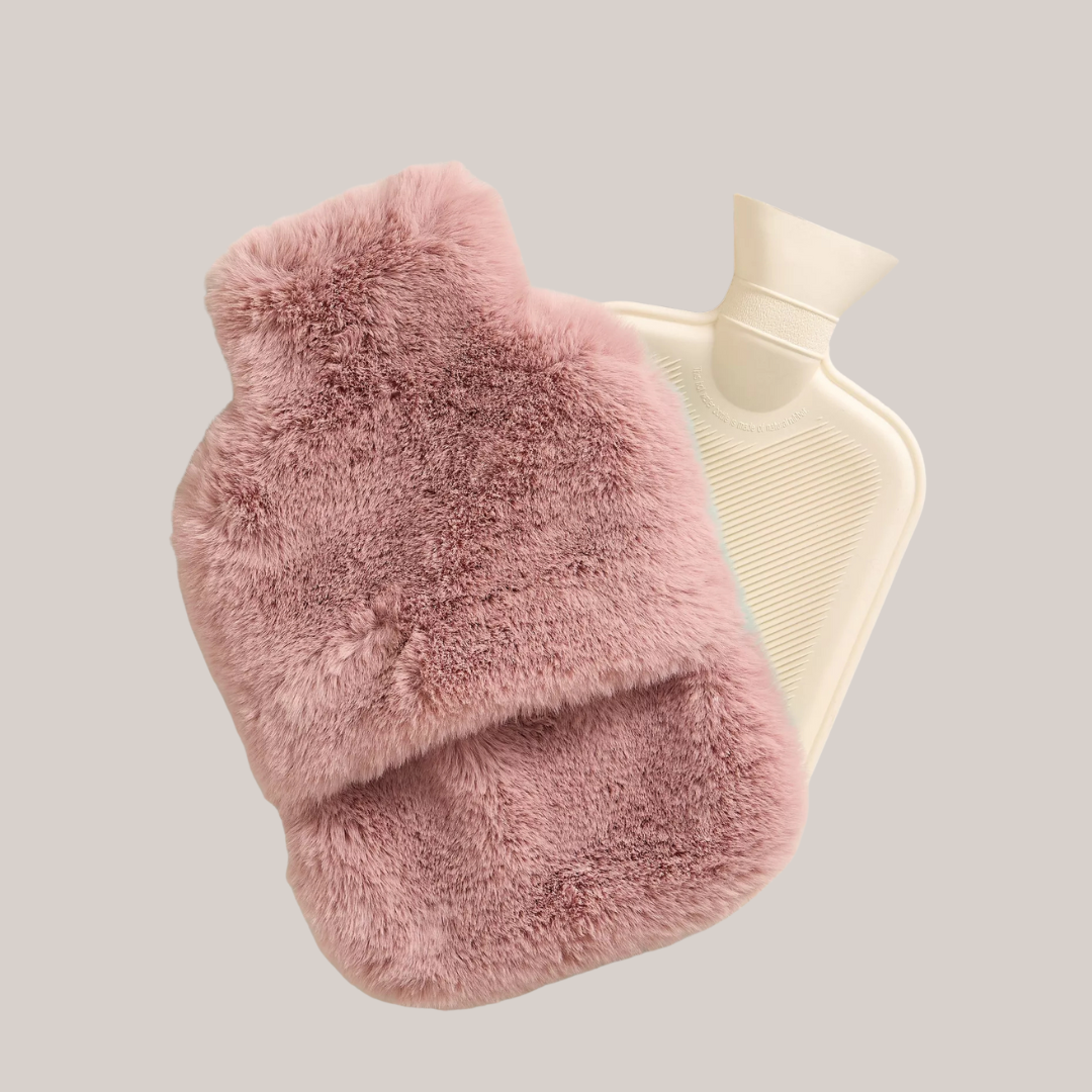 Faux Fur Hot Water Bottle - Pink Multi